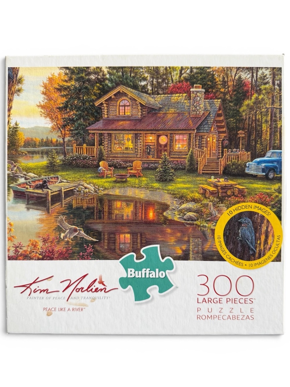 Buffalo Puzzle 300 LARGE Pieces COMPLETE Peace Like A River with Hidden Images